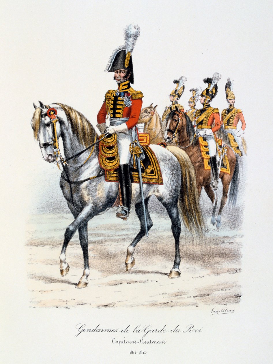Gendarmes de la Garde du Roi, Capitaine-Lieutenant, 1814-15 door Eugene Titeux