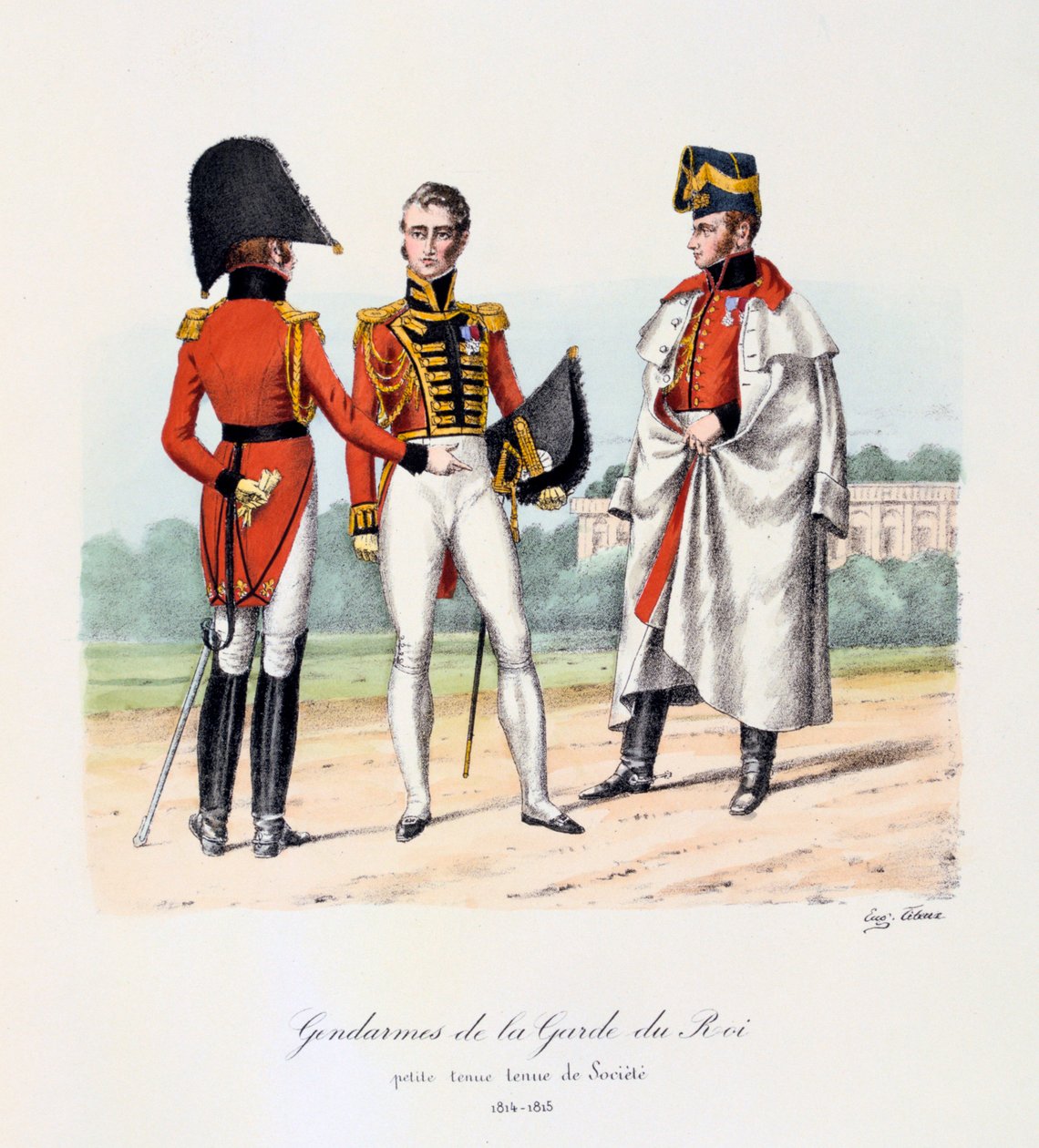 Gendarmes de la Garde du Roi, Petite Tenue en Tenue de Société, 1814-15 door Eugene Titeux