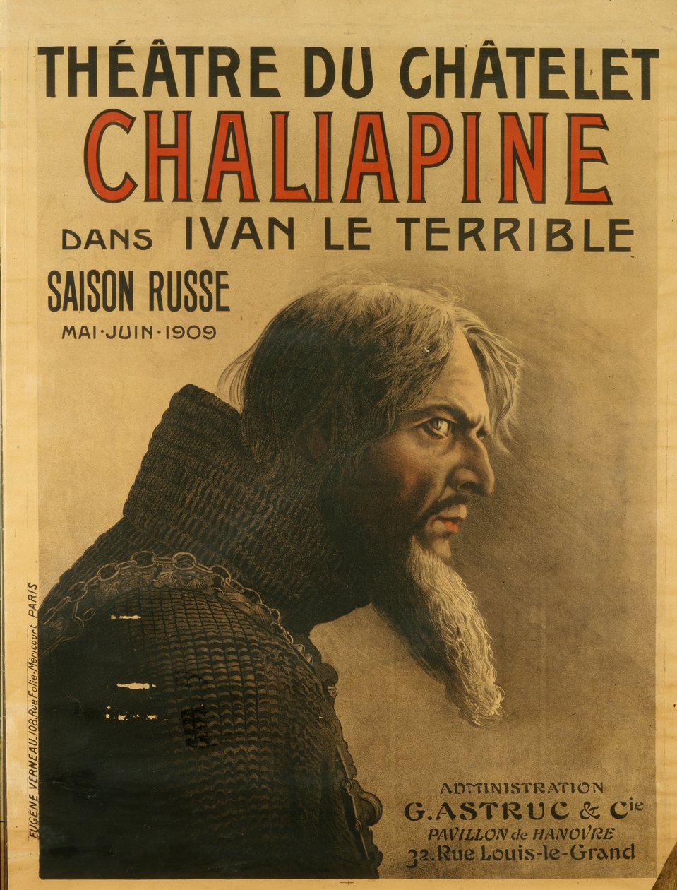 Poster voor de Saison Russe in het Théâtre du Châtelet, 1909 door Eugene Verneau