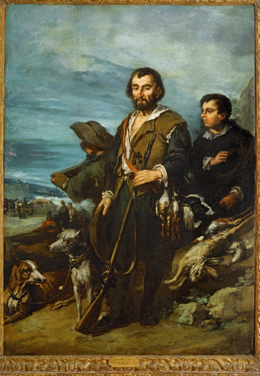 De jager (schilderij op doek) door Eugenio Lucas Velazquez