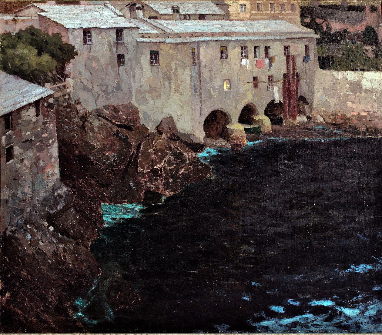 De bogen van de abdij van San Fruttuoso, ca. 1909 door Eugenio Olivari