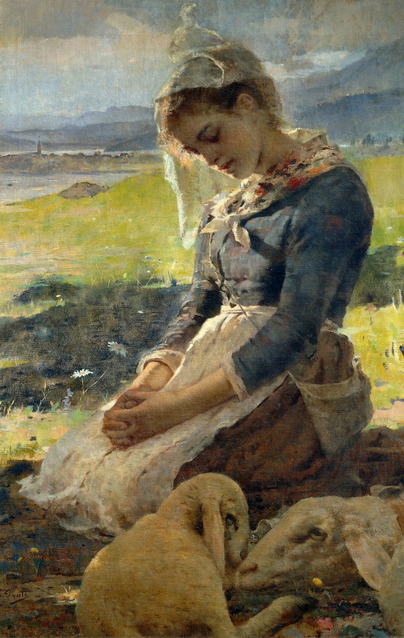 Poëzie van de bergen, door Eugenio Prati (1842-1907) door Eugenio Prati