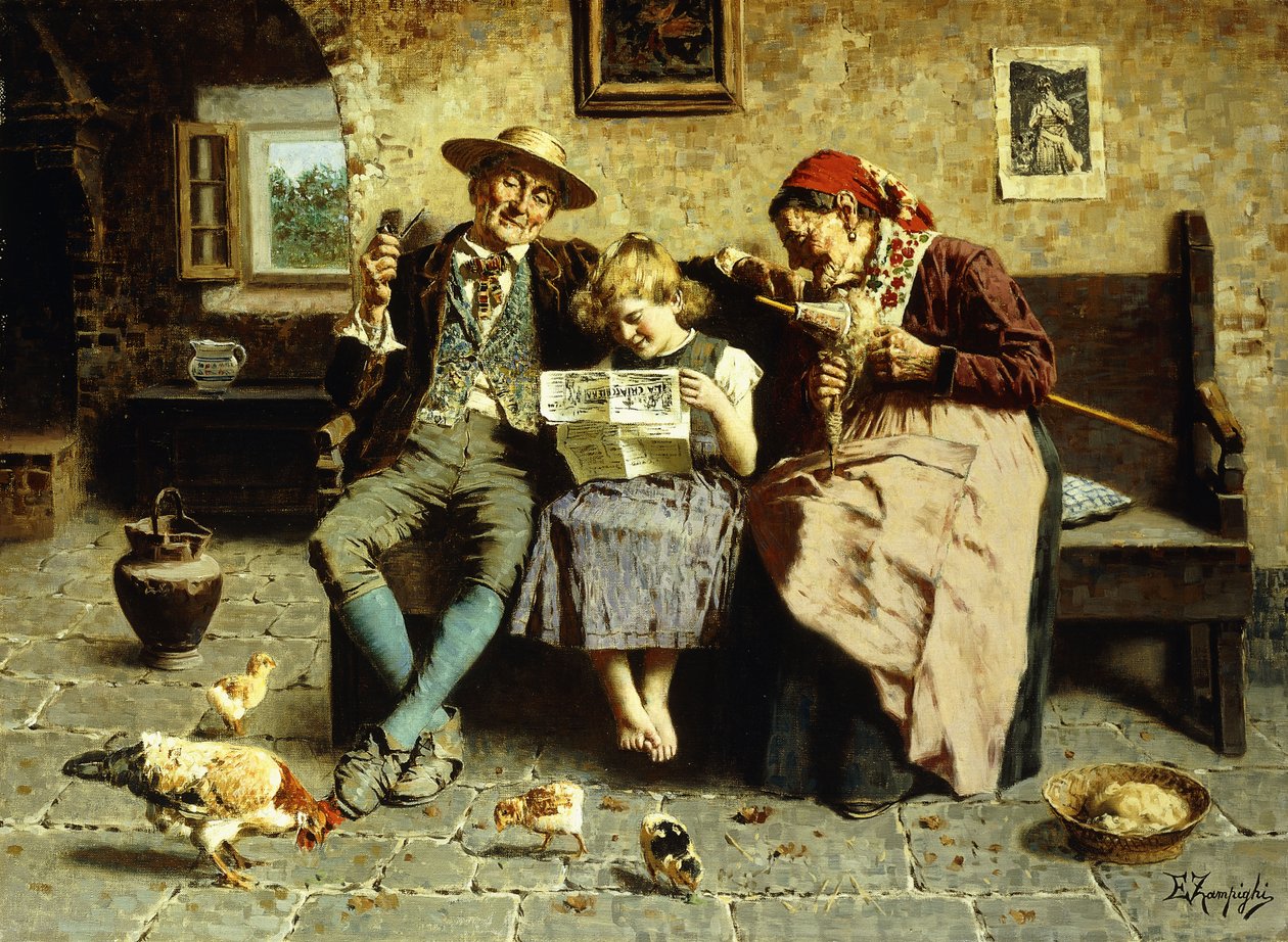 Het nieuws lezen door Eugenio Zampighi