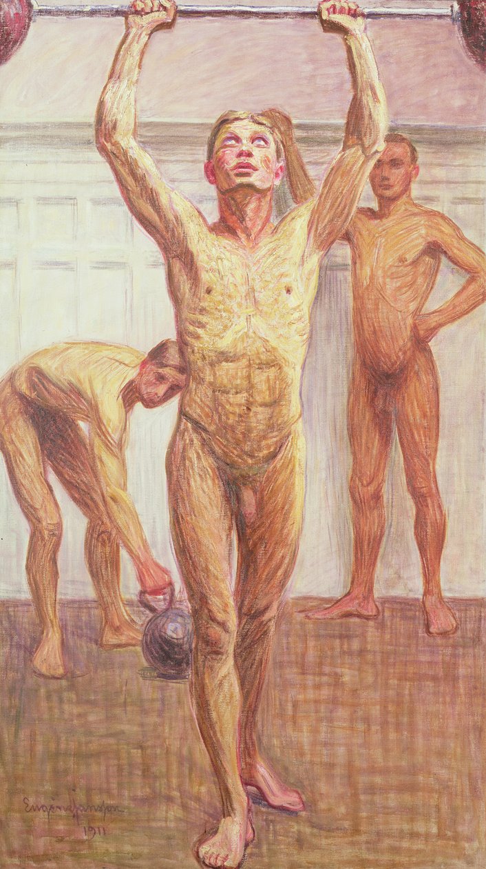 Gewichten Duwen met Twee Armen, Nummer 1, 1911 door Eugène Jansson