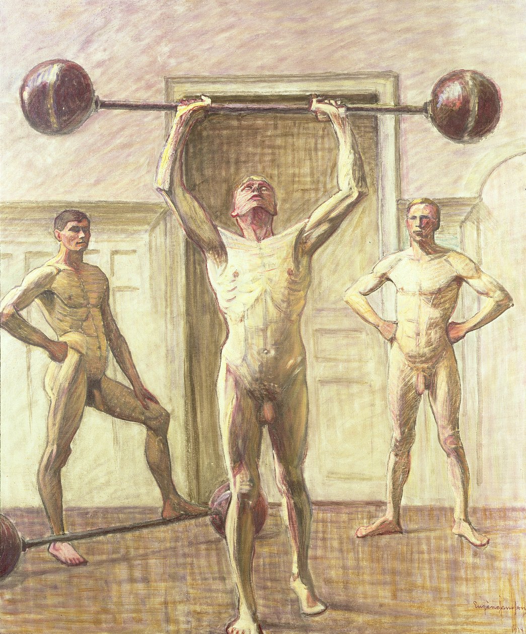 Gewichten Duwen met Twee Armen, Nummer 3, 1914 door Eugène Jansson