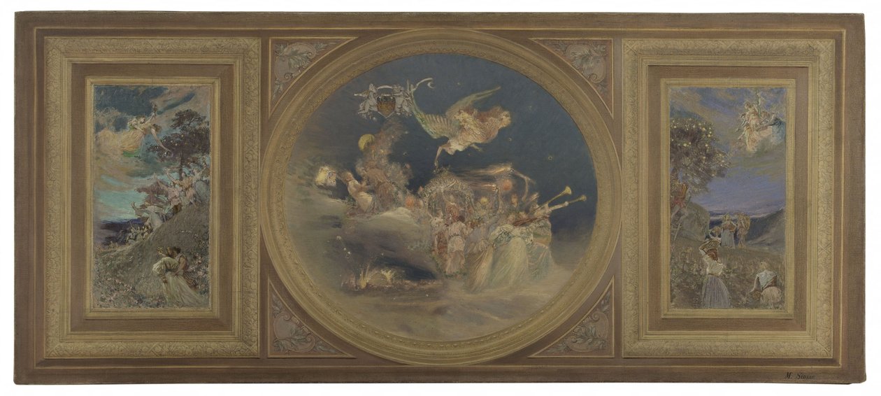 Schets voor de eetkamer van het Hôtel de Ville de Paris: Allegorisch plafond, ca. 1891 door Eugène Martial Simas