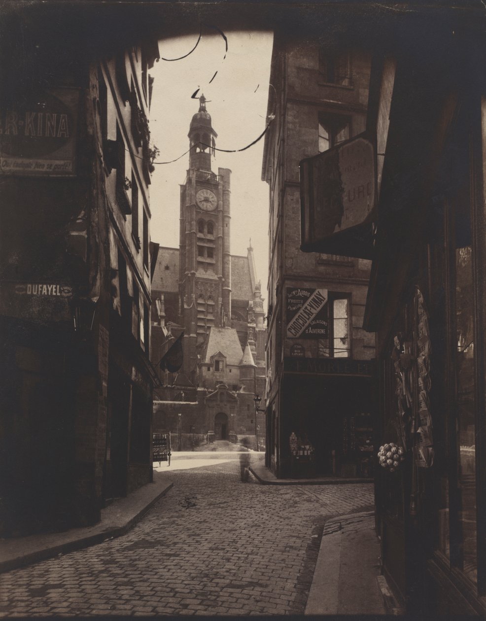 Rue de la Montagne-Sainte-Geneviève door Eugène Atget