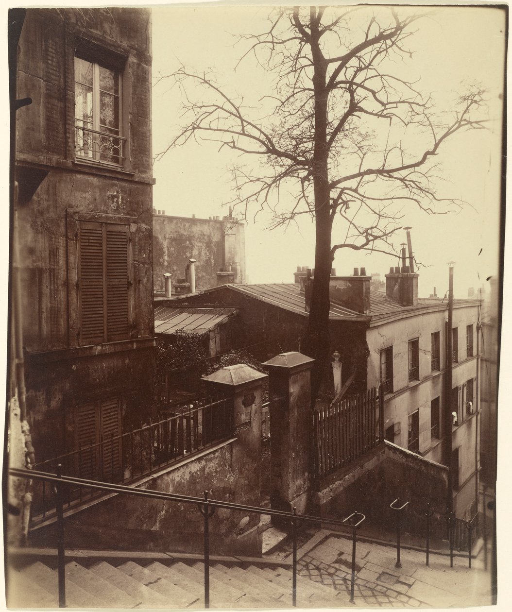 Trap, Montmartre, 1921 door Eugène Atget