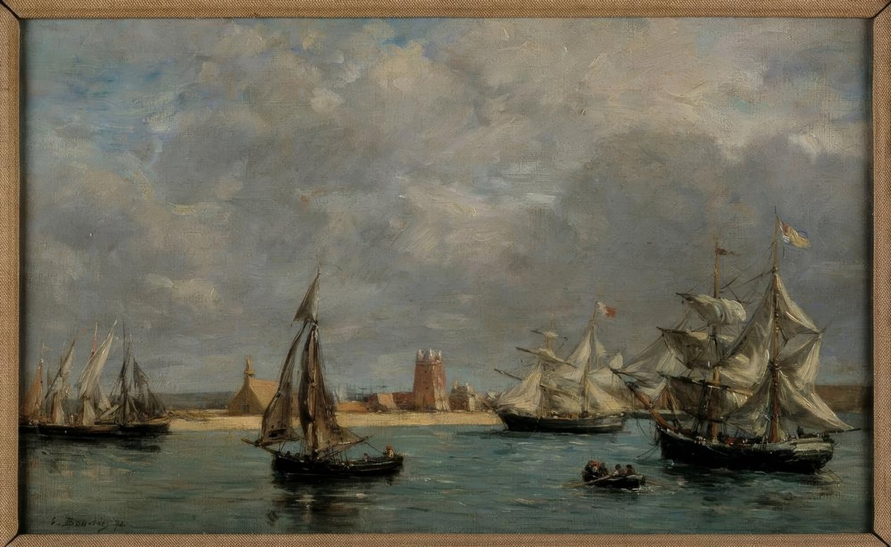De haven van Camaret door Eugene Louis Boudin