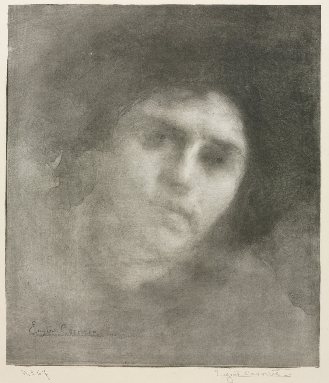 Madame Eugène Carrière (grote plaat) door Eugène Carrière