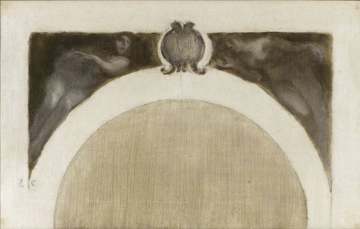 Schets voor de Salon des Sciences van het Hôtel de Ville de Paris: Les Mathématiques - La Minéralogie door Eugène Carrière