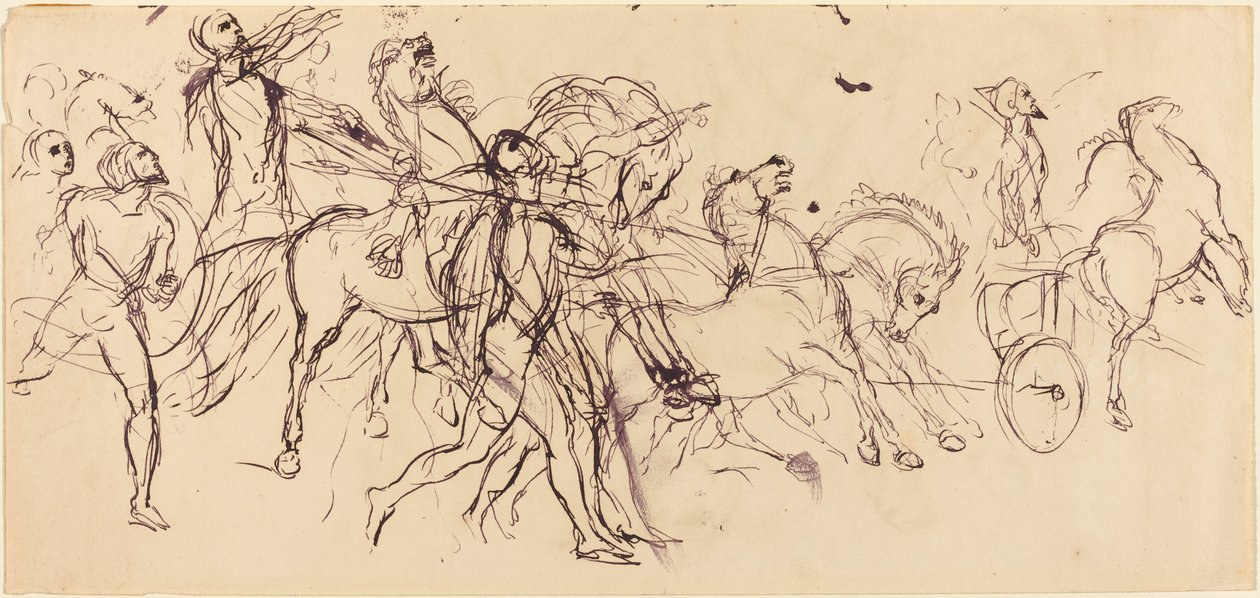 Strijdwagenmenners door Eugène Delacroix