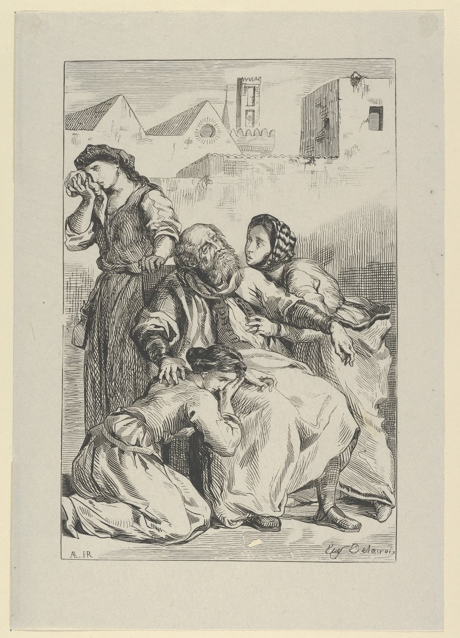 Dood van Goetz von Berlichingen door Eugène Delacroix