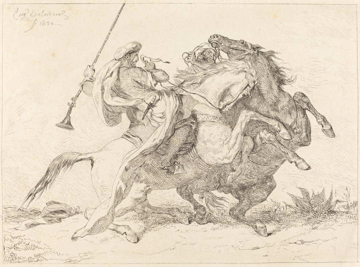 Ontmoeting van de Moorse Ruiters door Eugène Delacroix