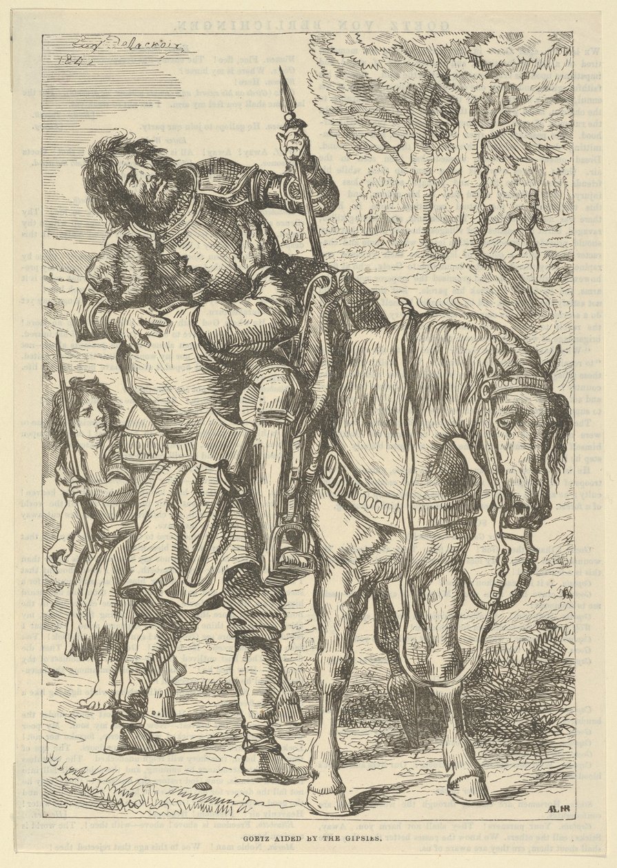 Goetz Geholpen door de Zigeuners, na 1845 door Eugène Delacroix