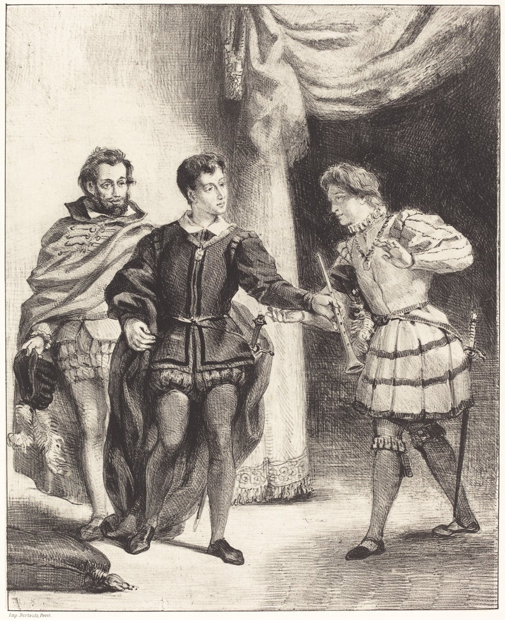 Hamlet en Guildenstern Act III, Scene II, 1834-1843 door Eugène Delacroix