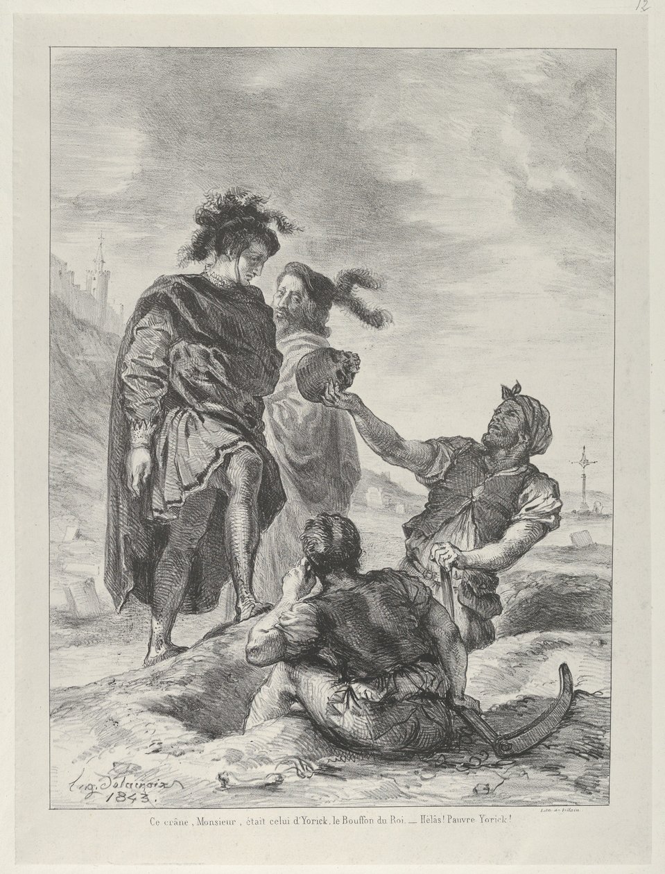 Hamlet en Horatio voor De Grafdelvers door Eugène Delacroix