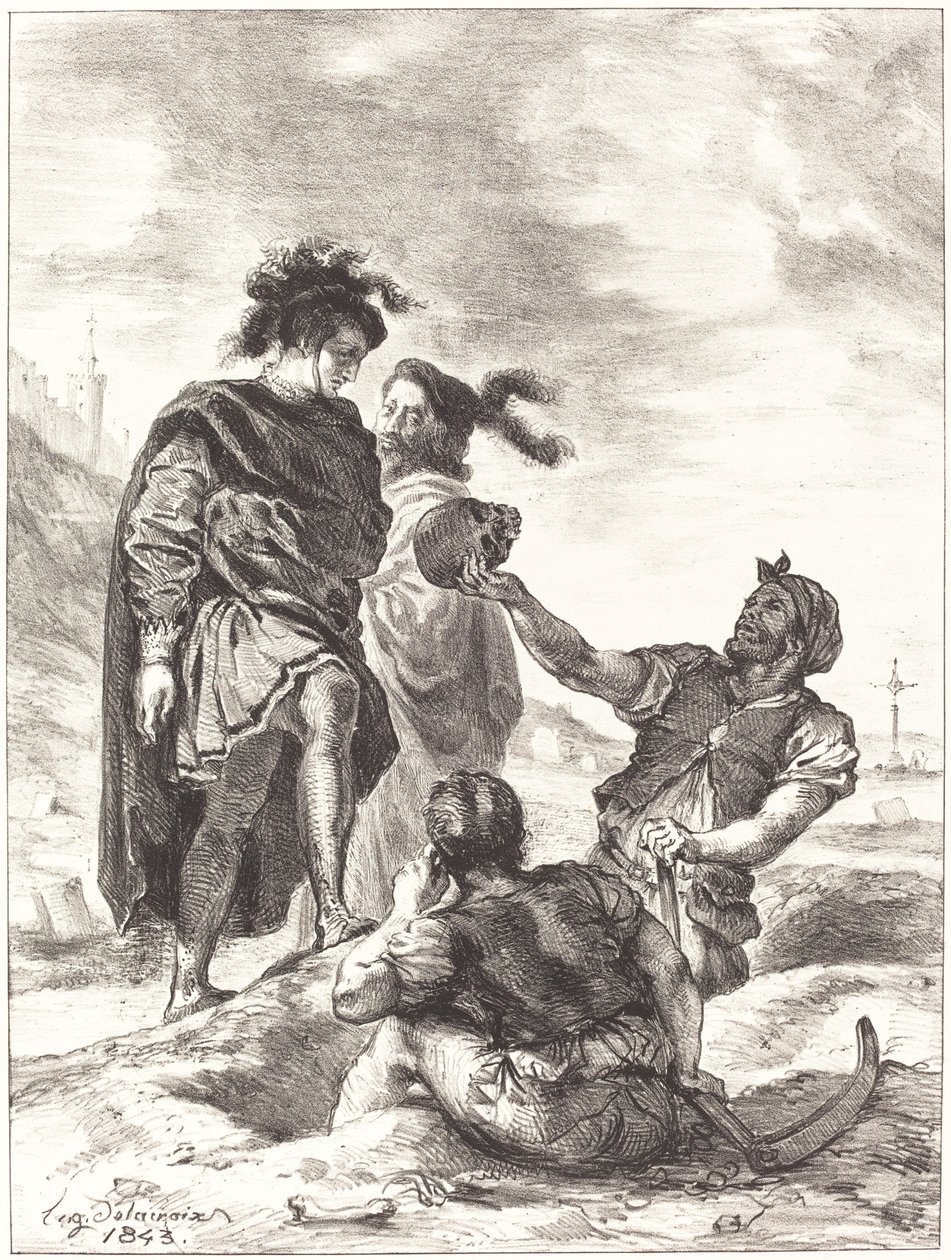 Hamlet en Horatio voor de Grafdelvers Act V, Scene I door Eugène Delacroix