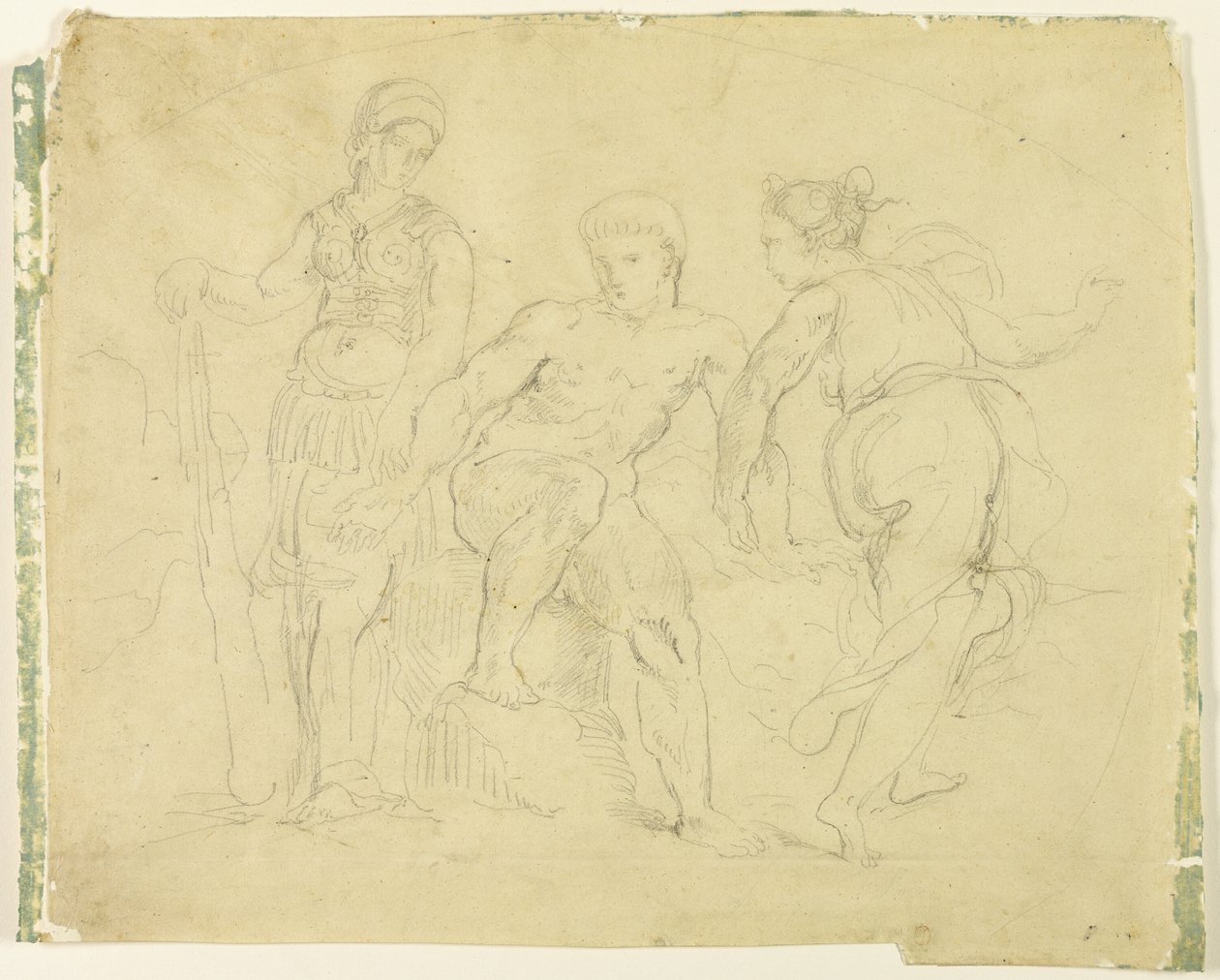 Hercules tussen deugd en ondeugd door Eugène Delacroix