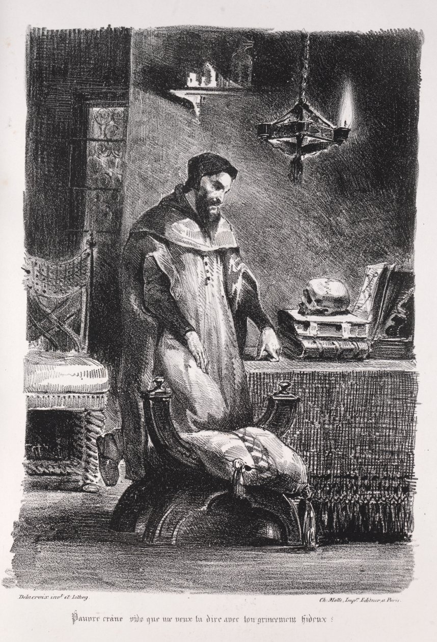 Illustraties voor Faust: Faust in zijn kleedkamer door Eugène Delacroix