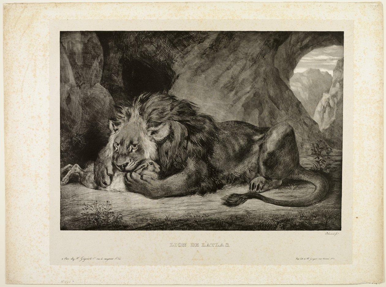 Leeuw van het Atlasgebergte door Eugène Delacroix