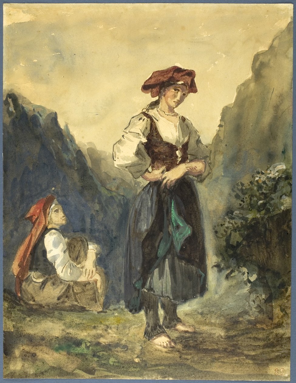 Boerinnen uit de streek van de Eaux-Bonnes door Eugène Delacroix
