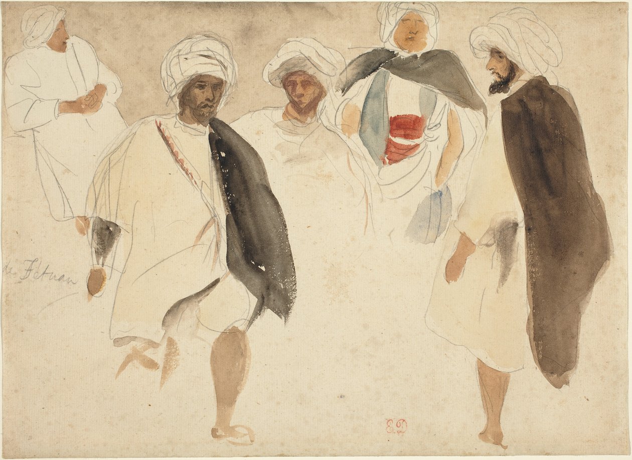 Studie van Arabieren door Eugène Delacroix