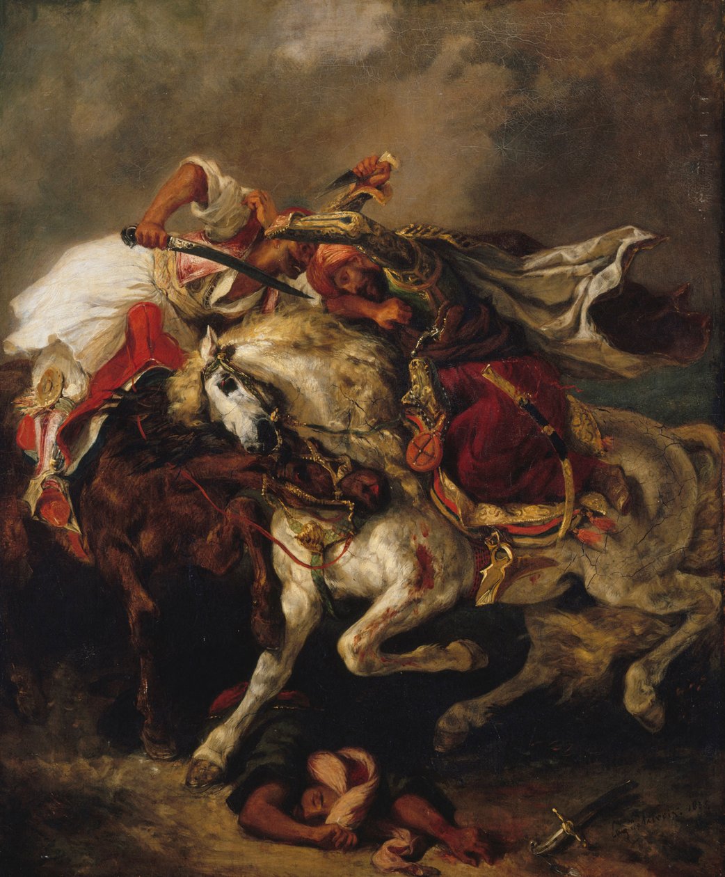 Het gevecht tussen de Giaur en de Pasha door Eugène Delacroix