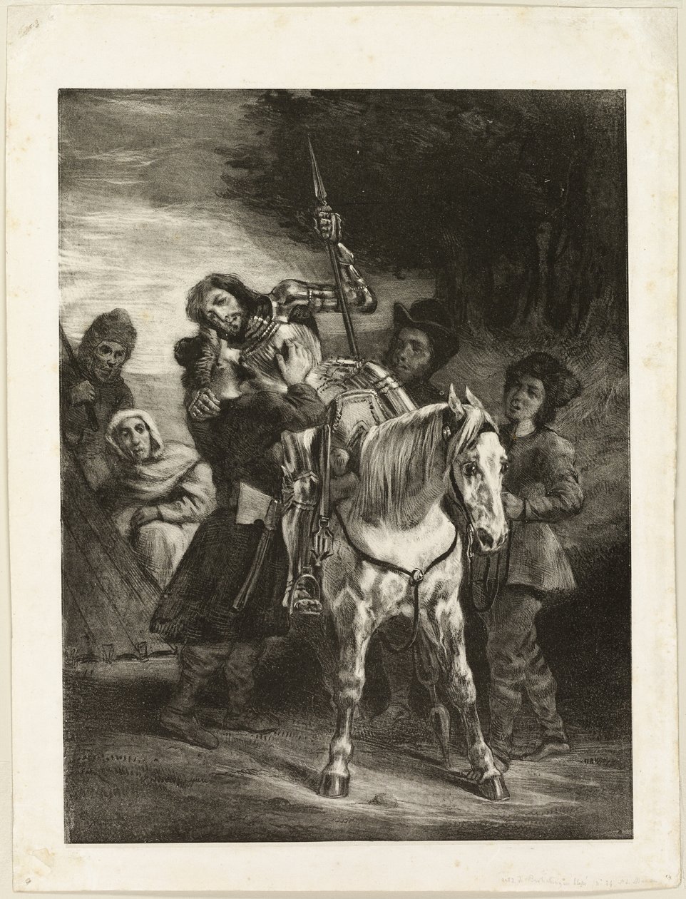 De gewonde Goetz verzorgd door de Bohemiens door Eugène Delacroix