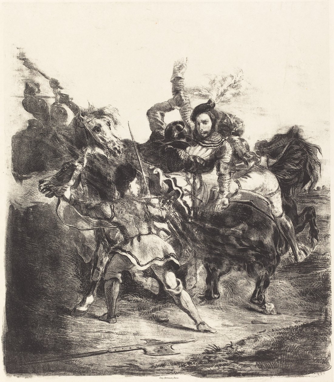 Weislingen aangevallen door de troepen van Goetz door Eugène Delacroix