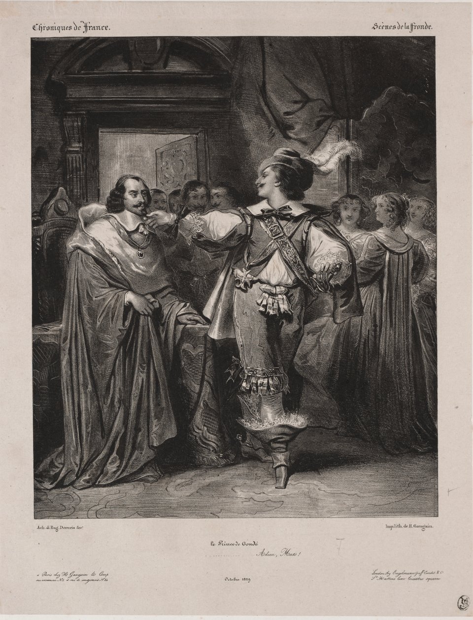 Kronieken van Frankrijk: Scène van de Fronde - De Prins van Condé door Eugène François Marie Joseph Devéria