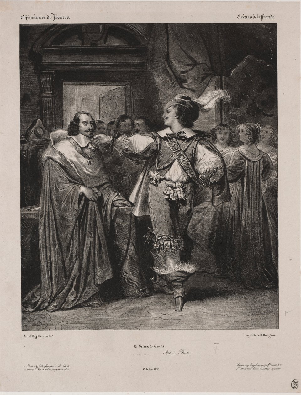 Kronieken van Frankrijk: Scène van de Fronde - De Prins van Condé door Eugène François Marie Joseph Devéria