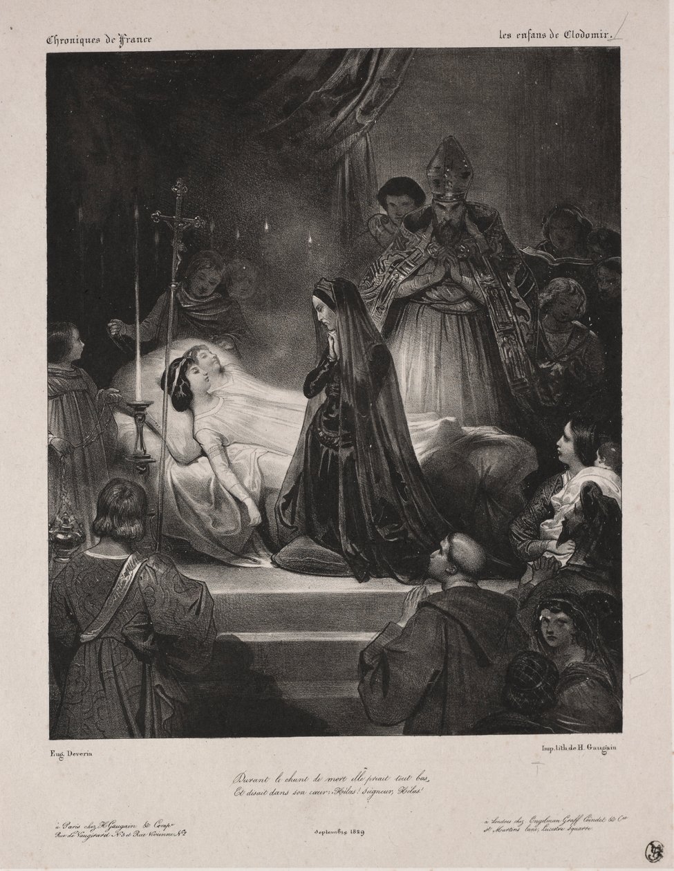 Kronieken van Frankrijk: De kinderen van Clodomir, 1829 door Eugène François Marie Joseph Devéria