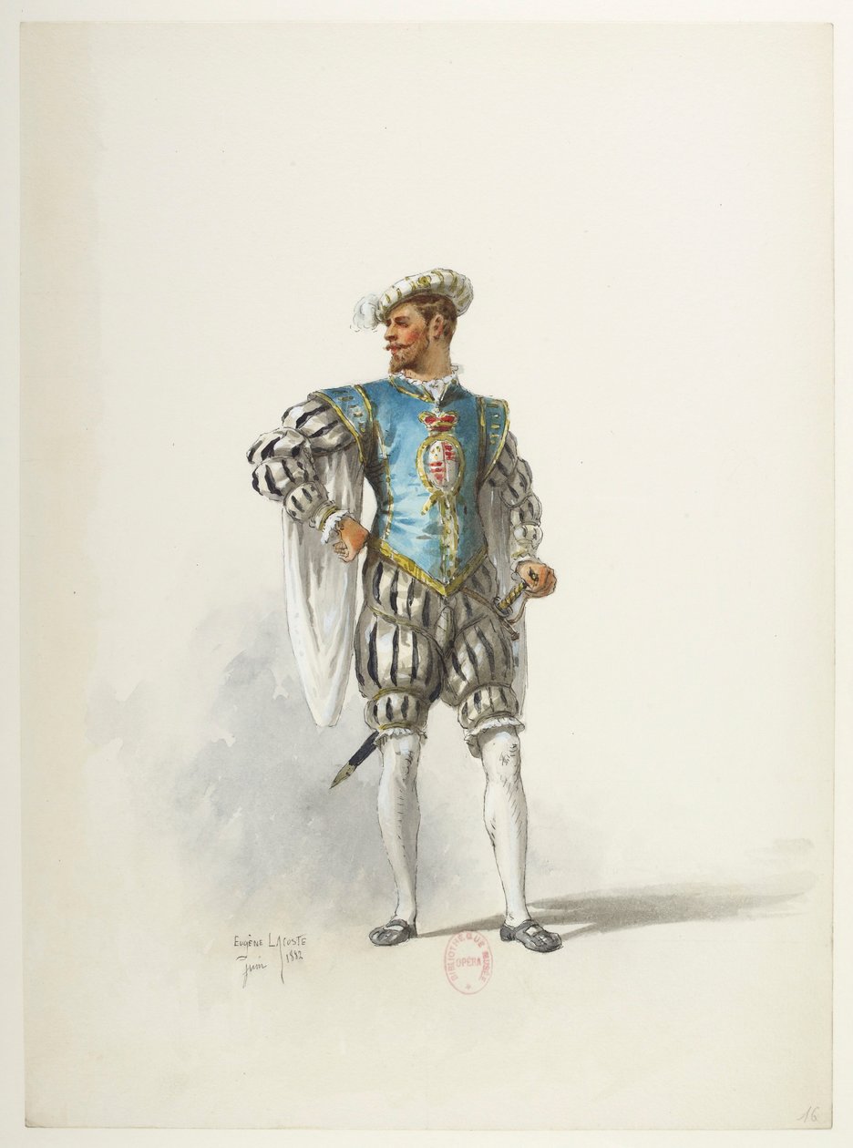 Btv1b84558104 16 - Saint-Saëns - Henry VIII - Maquettes de costumes - Lacoste - 16e Kostuum door Eugene Lacoste