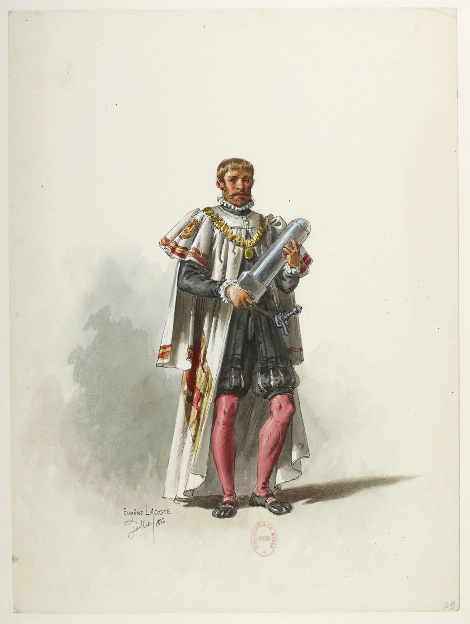 Btv1b84558104 29 - Saint-Saëns - Henry VIII - Maquettes de costumes - Lacoste - 29e Kostuum door Eugene Lacoste