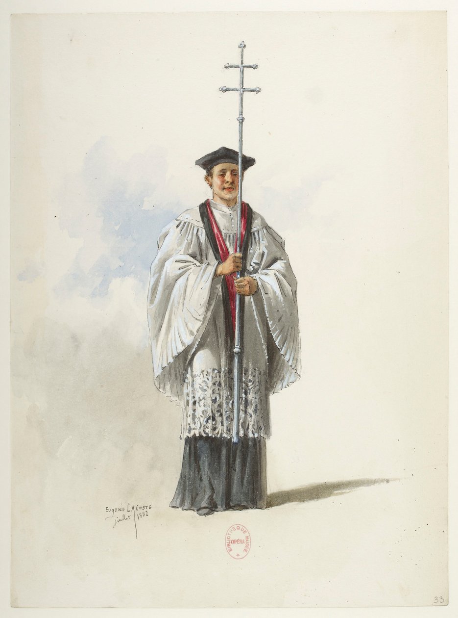 Btv1b84558104 33 - Saint-Saëns - Henry VIII - Kostuummodellen - Lacoste - 33. Priester door Eugene Lacoste