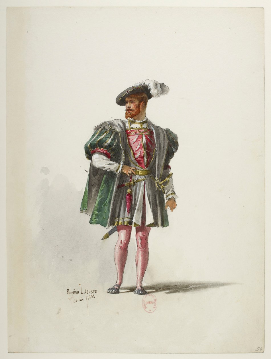Btv1b84558104 54 - Saint-Saëns - Henry VIII - Maquettes de costumes - Lacoste - 54. Kostuum door Eugene Lacoste