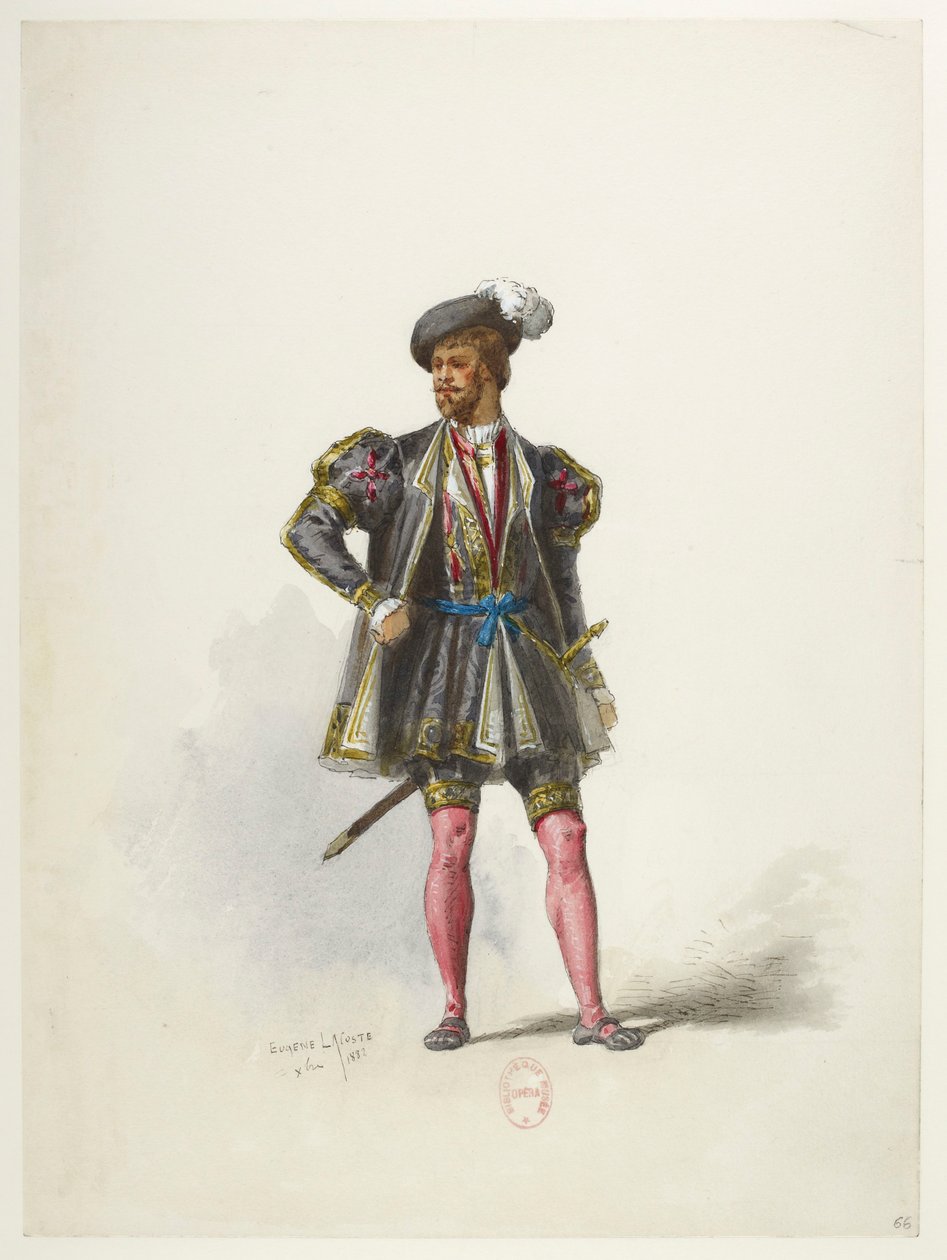 Btv1b84558104 68 - Saint-Saëns - Henry VIII - Maquettes de costumes - Lacoste - 66e Kostuum door Eugene Lacoste