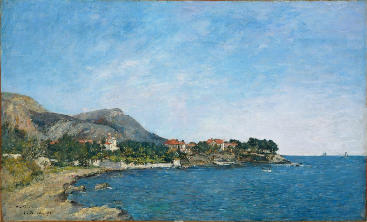 Beaulieu: De baai van Fourmis door Eugene Louis Boudin