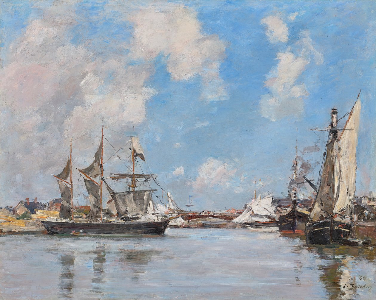 Deauville. Het zwembad door Eugene Louis Boudin