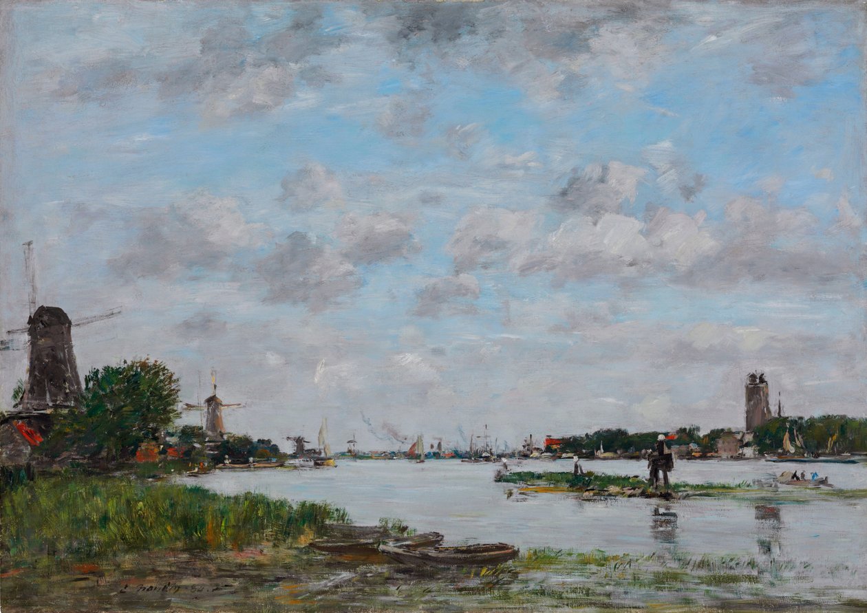 Dutch: De Maas bij Dordrecht The Meuse near Dordrecht door Eugene Louis Boudin