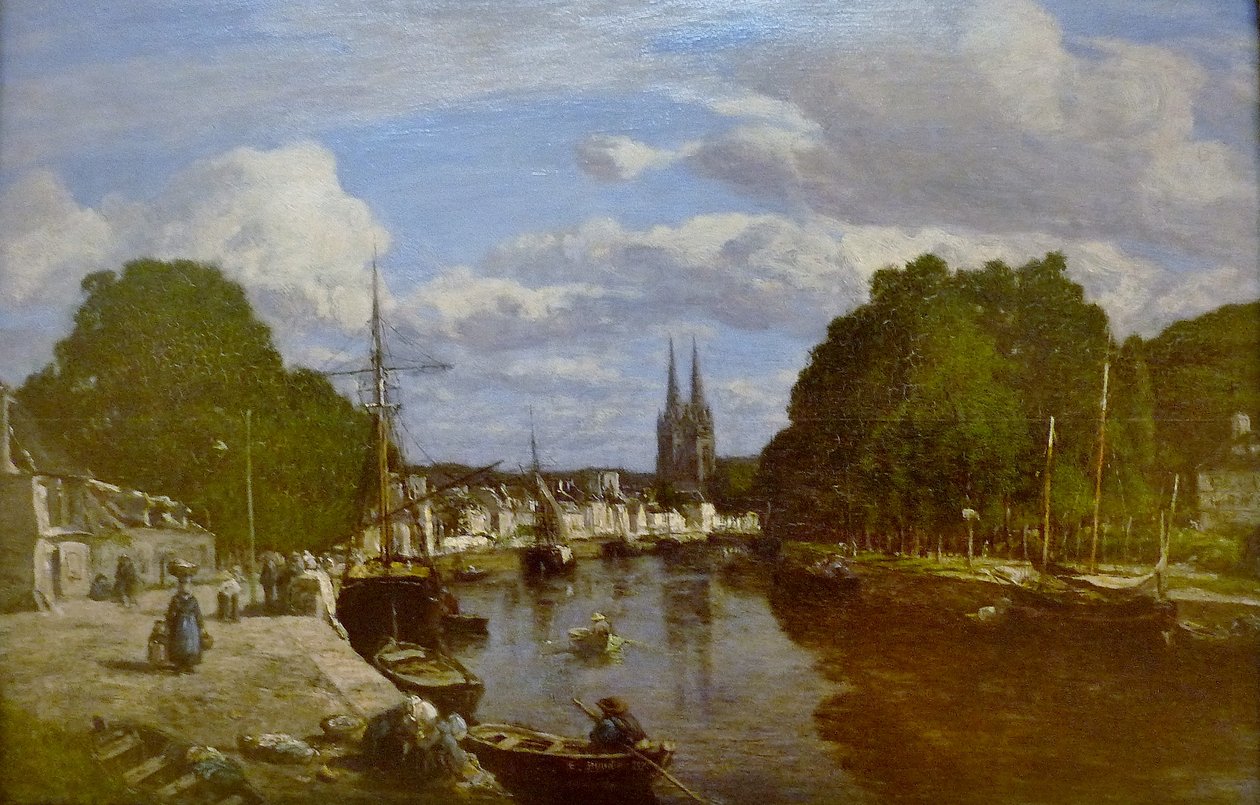 Frans: Vue du port de Quimper, prise de l