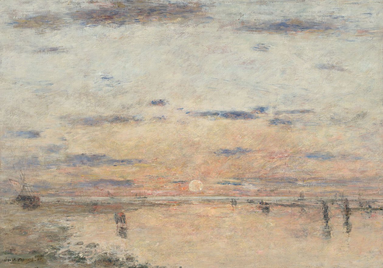Duits: Le Havre. Zonsondergang aan zee Le Havre: Zonsondergang aan zee door Eugene Louis Boudin