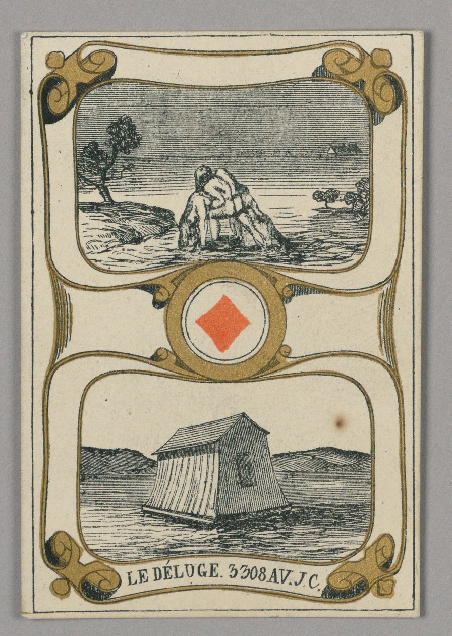 De Zondvloed, Speelkaart uit de Set van "Cartes héroïques" of "Des grands hommes" door Eugène Moreau