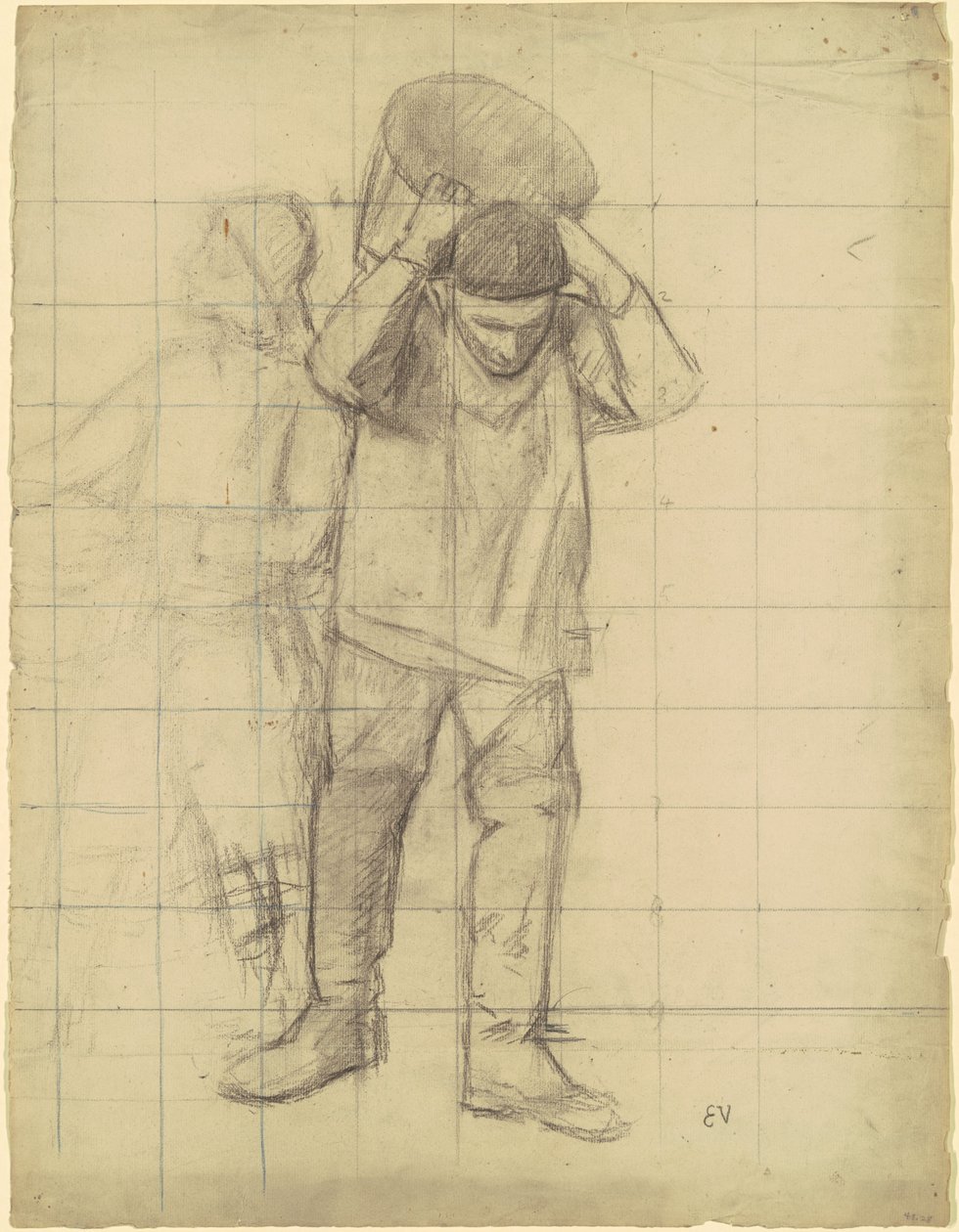 Studie voor "Pêcheurs de la mer du Nord" (Studie voor "Vissers van de Noordzee") door Eugène Vail