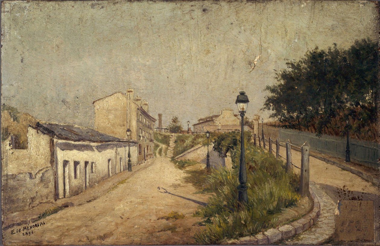 Rue du Pot-au-Lait in 1894 door Eugène de Ménorval