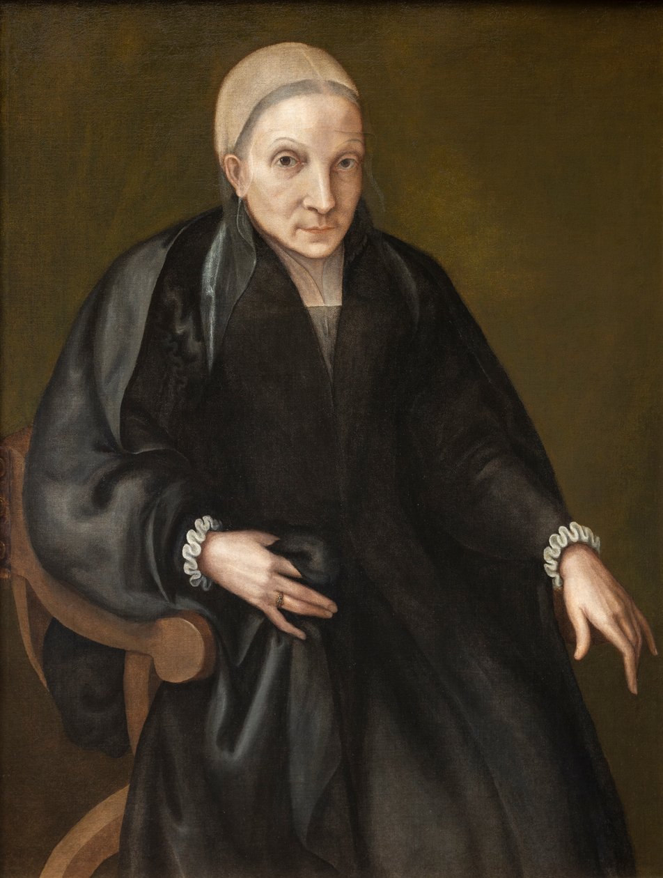 Portret van de schoonmoeder van de kunstenaar door Europa Anguissola