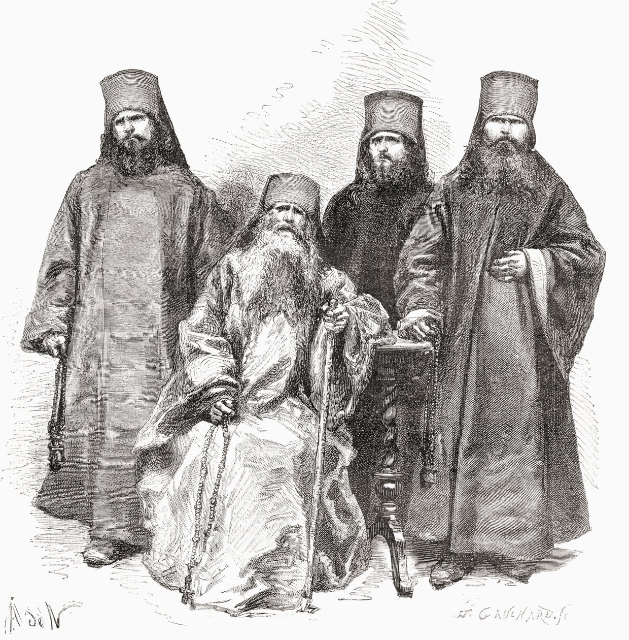 Filaret Drozdov en zijn drie zonen, uit 