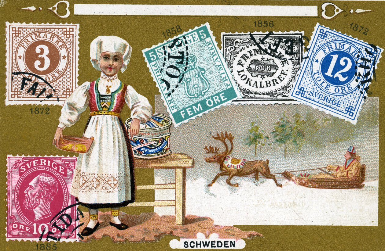 Zweedse postzegels, 1897 door European School