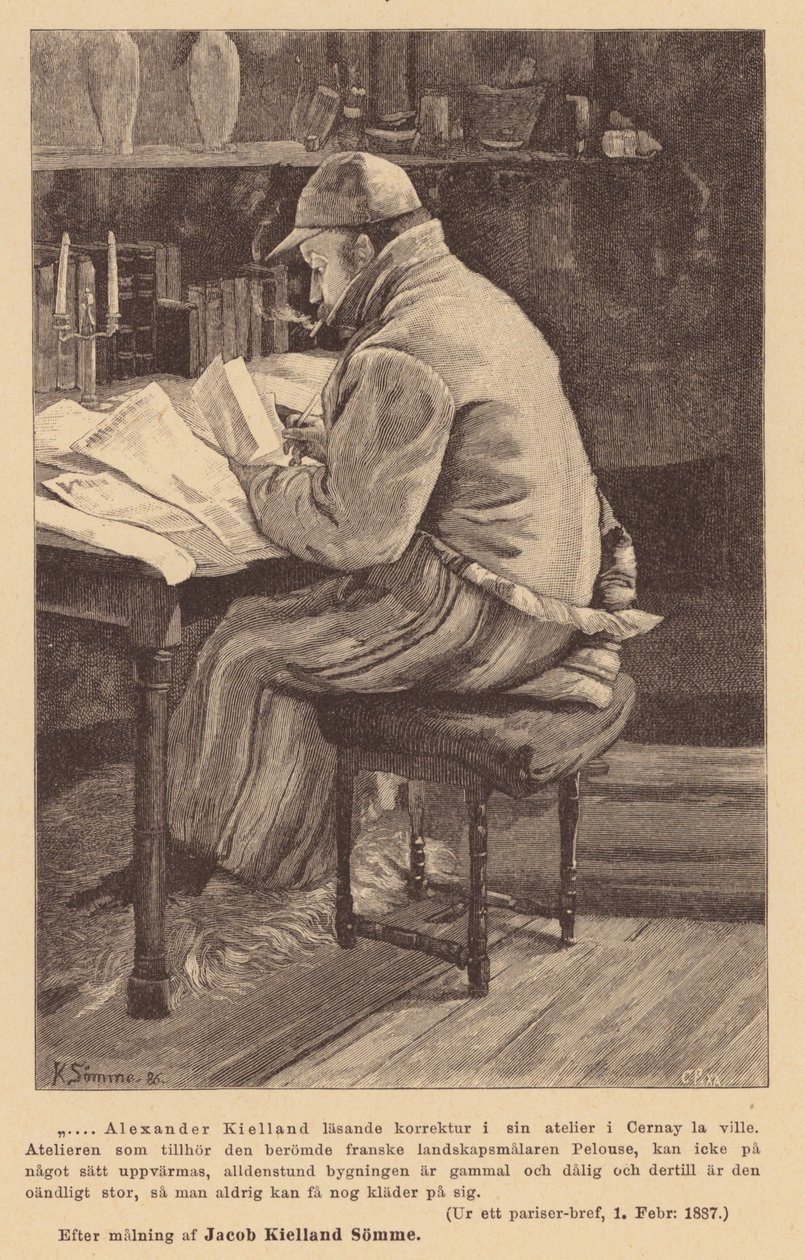 Alexander Kielland, Noorse auteur (gravure) door European School